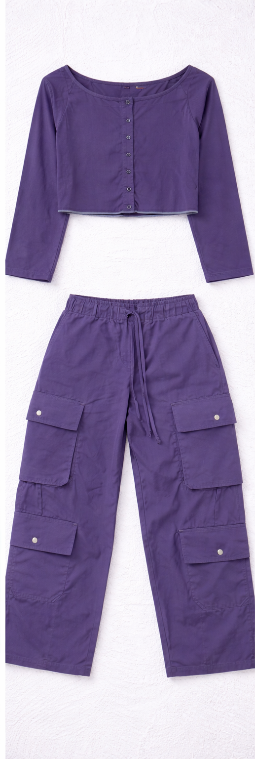 Urban Muse 2-Piece Cargo Pants Set