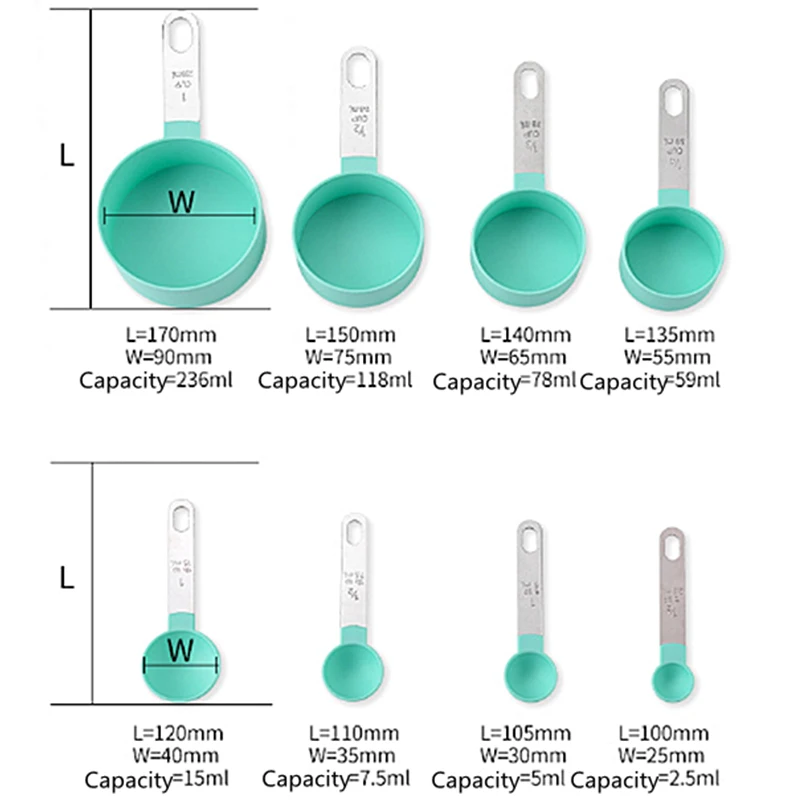 4/8Pc Stainless Steel Measuring Spoon Set – Baking, Cooking & Kitchen Measuring Tools