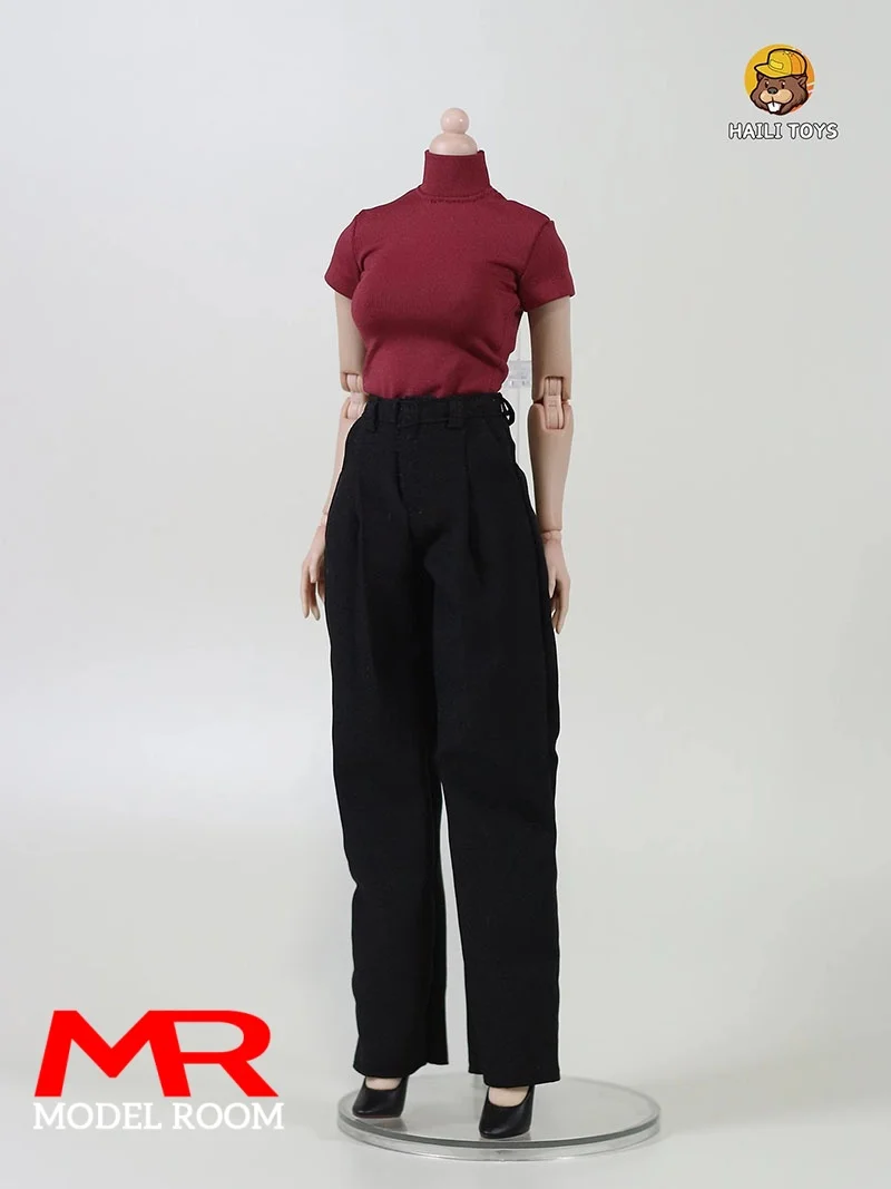 HAILI Toys HF012 1/6 Scale Female Office Outfit – Casual T-Shirt & Pants for 12 Inch Action Figures (S10D, VCD01, AT203, ANT303)