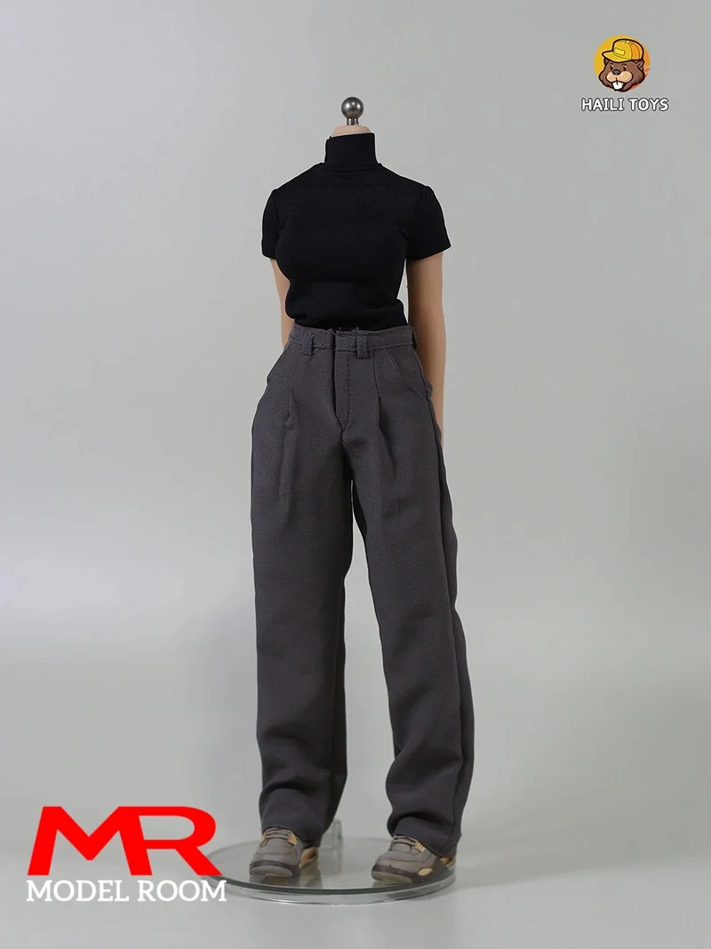 HAILI Toys HF012 1/6 Scale Female Office Outfit – Casual T-Shirt & Pants for 12 Inch Action Figures (S10D, VCD01, AT203, ANT303)