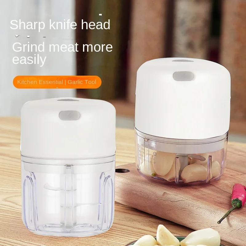 Multifunctional Electric Garlic Chopper 100/250mL Portable Vegetable Grinder Onion Mixer Mashing Machine for Kitchen