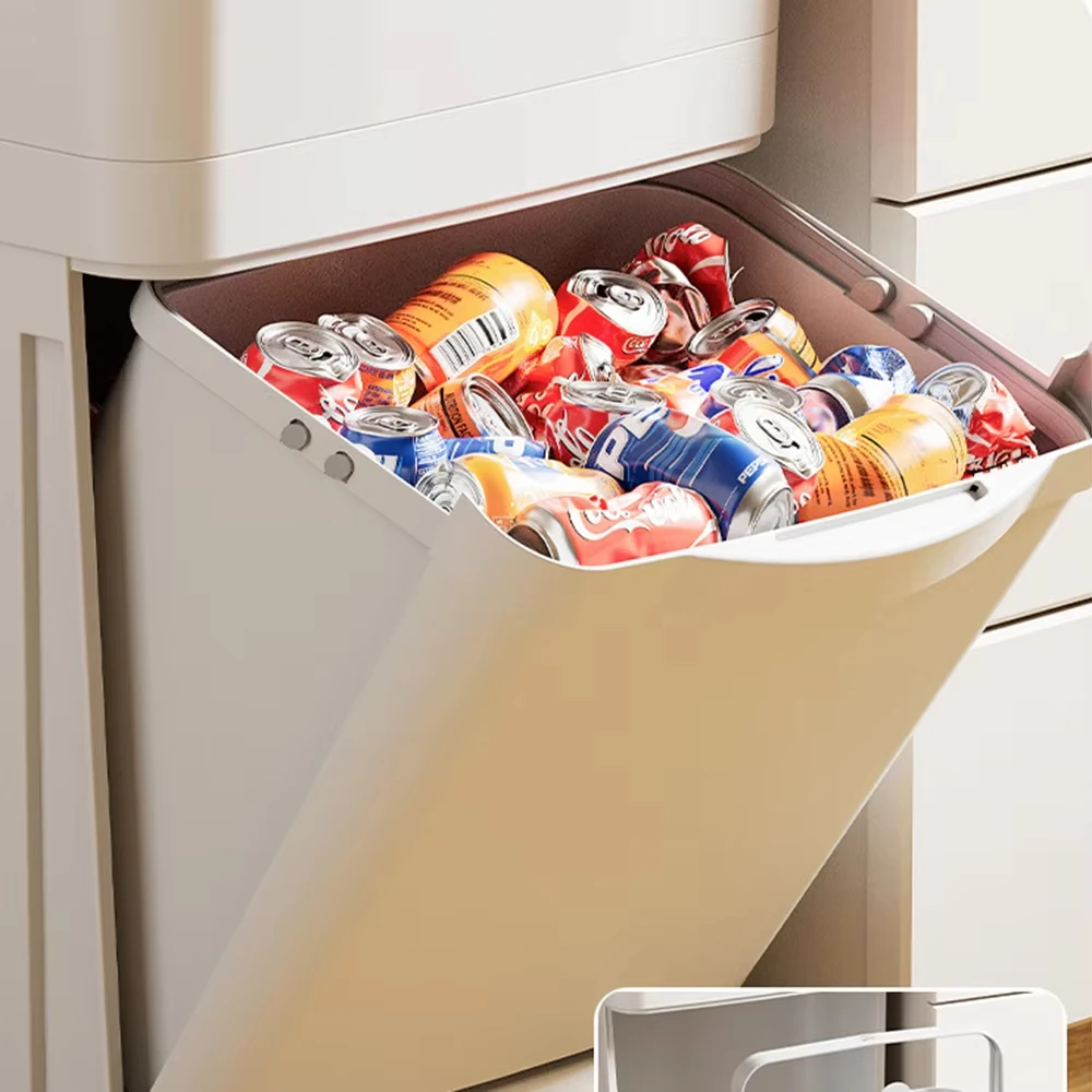 2-Tier Kitchen Recycling Bin with Lid & Wheels – Multi-Compartment Waste Sorting Trash Can