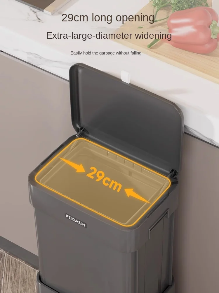 20L Kitchen Trash Can with Wheels & Lid – Slim Rolling Waste Bin for Home