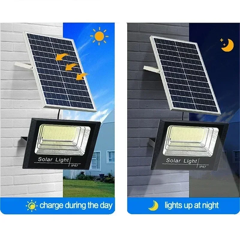 30W Solar LED Flood Light with Remote Control – IP67 Waterproof Outdoor Security Spotlight, Adjustable Angle