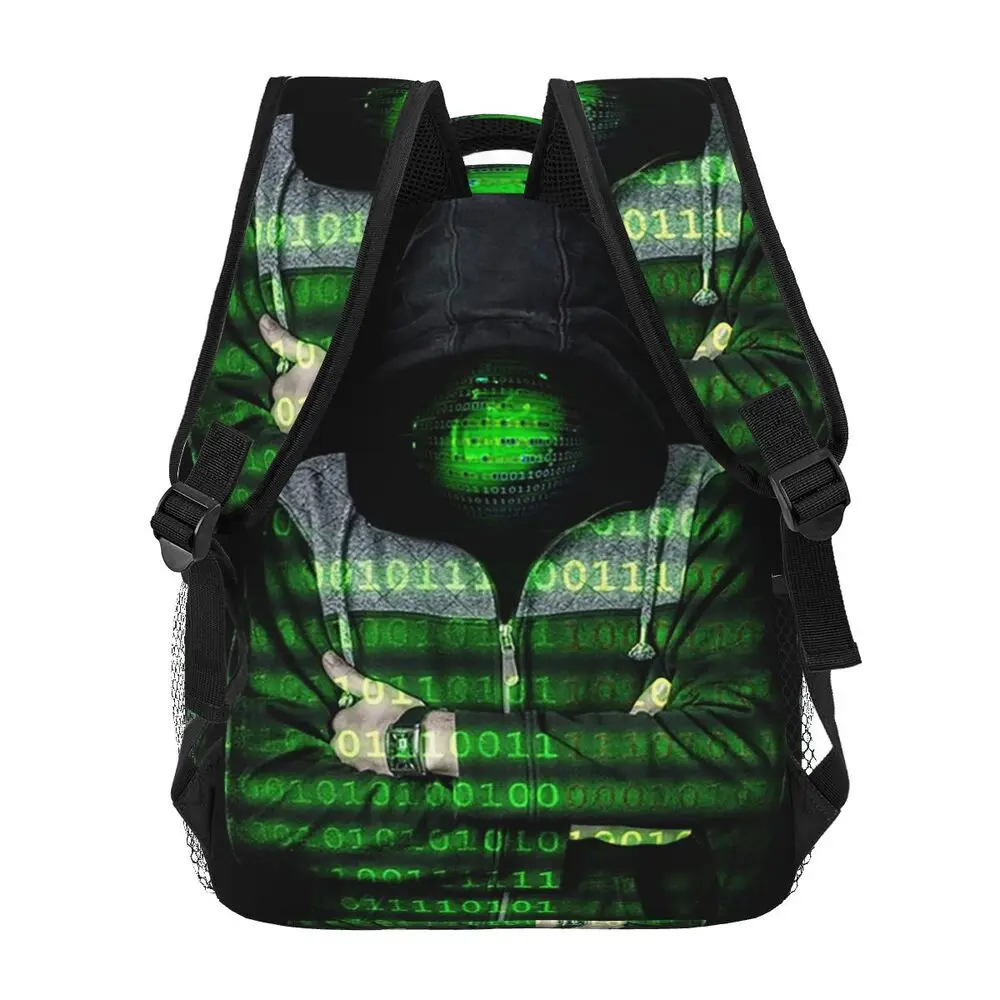 Binary Code Print Backpack – Durable School & Travel Daypack