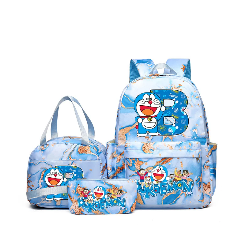 Doraemon Cartoon Backpack Set with Lunch Bag & Pencil Case for Kids & Teens
