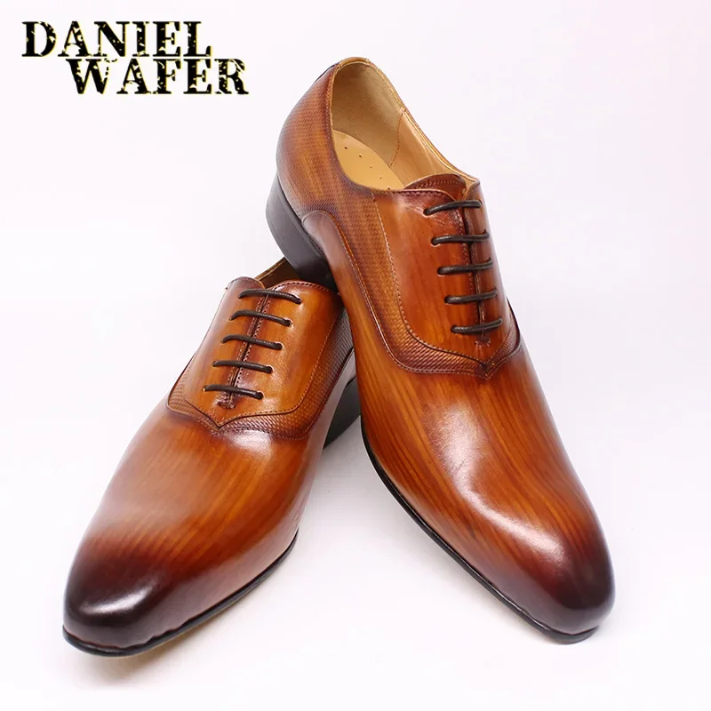 Elegant Men’s Leather Oxford Shoes – Perfect for Wedding & Office Wear