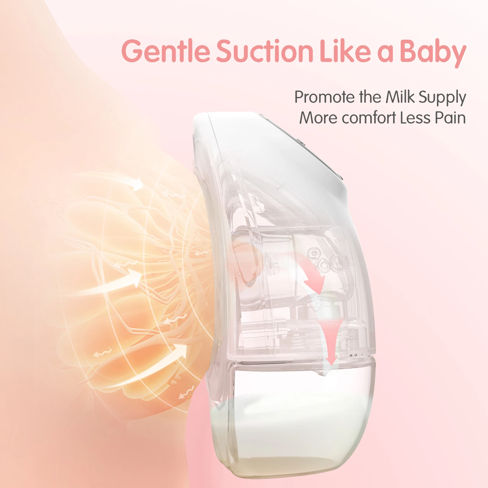 Hands-Free Wearable Electric Breast Pump – App-Controlled, Quiet & Portable