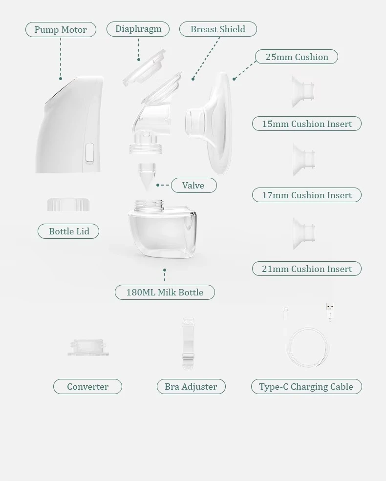 Hands-Free Wearable Electric Breast Pump – App-Controlled, Quiet & Portable