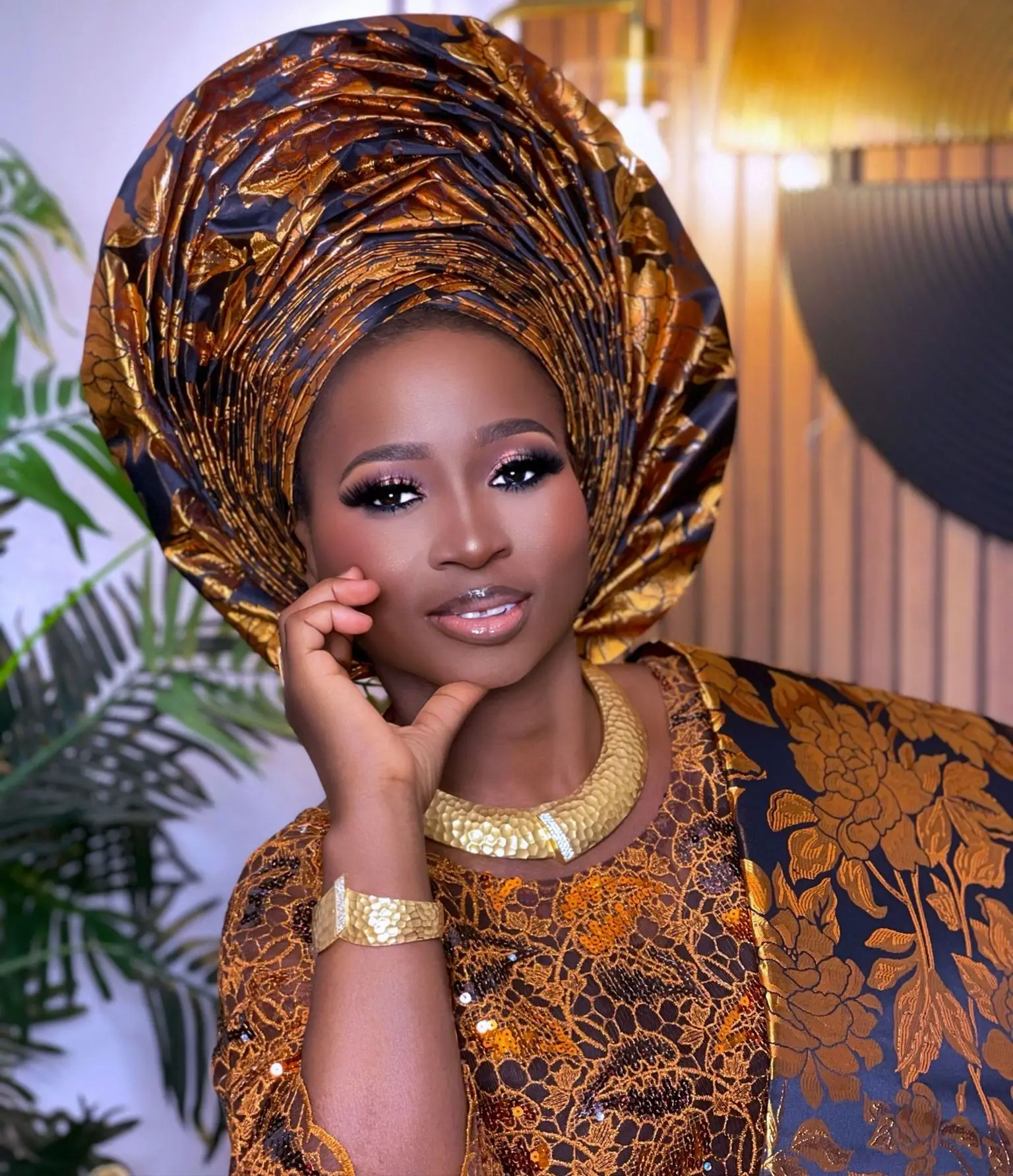 Luxury Nigerian Aso Ebi Gele Headtie – Premium Sego Head Wrap (2PCS) for Weddings & Special Occasions 2025