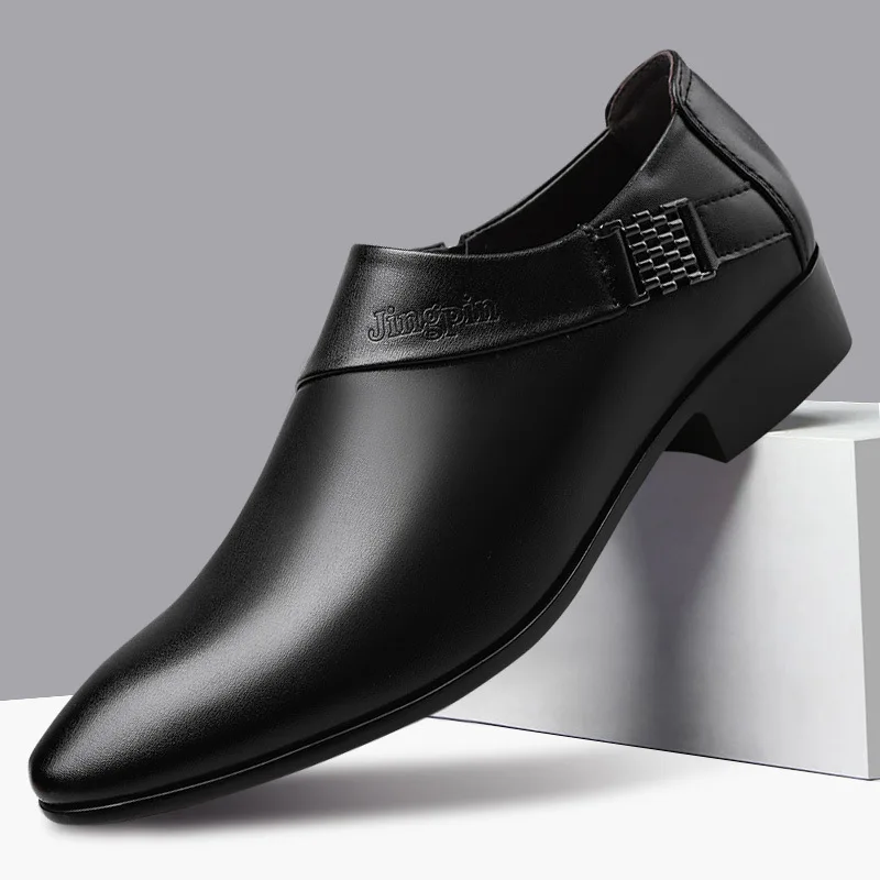 Men’s Black Leather Loafers – Luxury Slip-On Shoes for Office & Events
