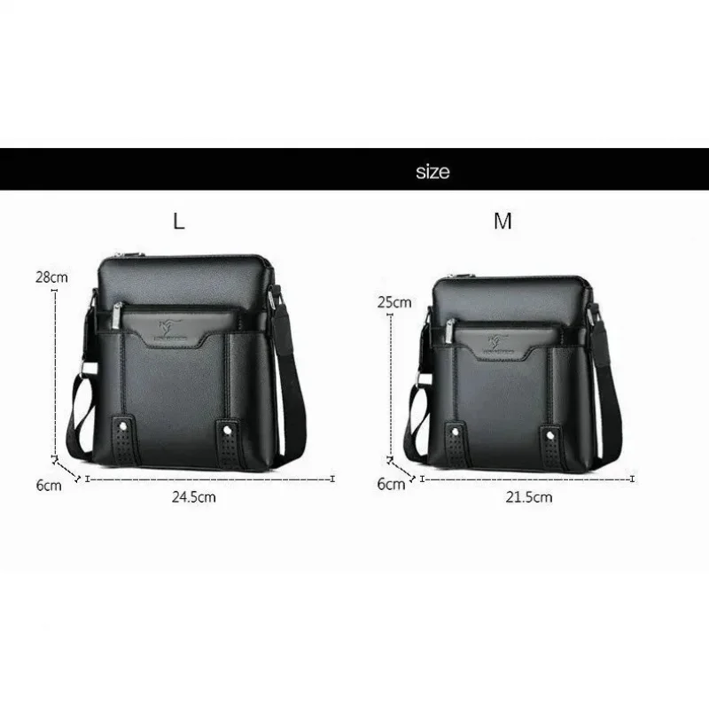 Men’s PU Leather Crossbody Shoulder Bag – Stylish Compact Business Travel Sling with Multiple Compartments