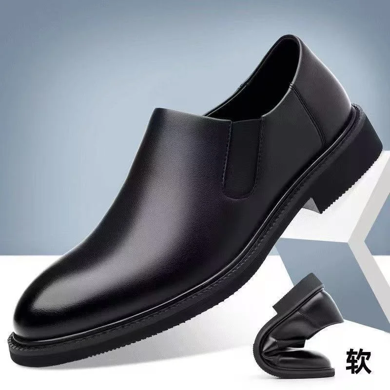 Men’s Round Toe Work Shoes – Breathable Leather Casual Comfort Style