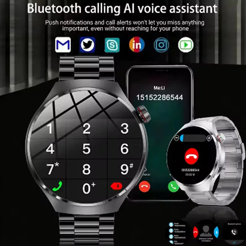 Men’s Smart Fitness Watch with Bluetooth Calling, Heart Rate & Sleep Monitor – Stylish Waterproof Sport Smartwatch