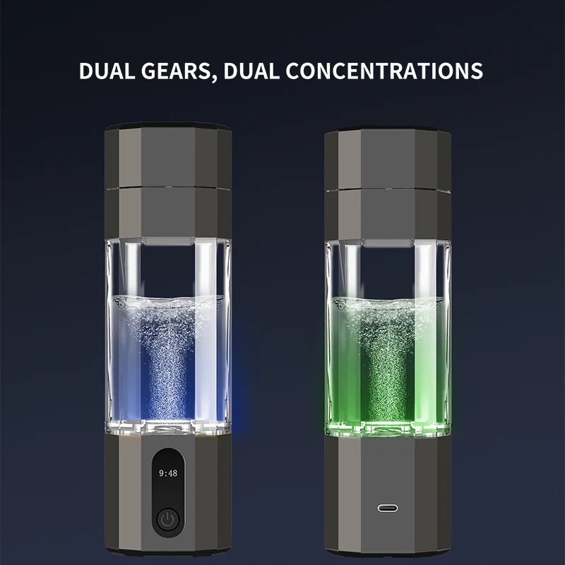 YenvQee 6000PPB LED Display Food Grade PC Connected Mineral Water Bottle Hydrogen Water Generator With Vent Hydrogen Bottle