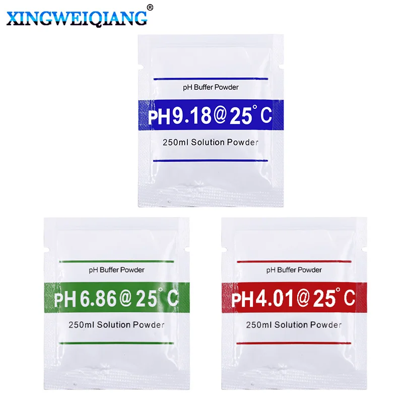 pH Meter Calibration Powder Kit (PH 4.01, 6.86, 9.18) – 3 or 6 Pack for Water Testing, Aquarium & Hydroponics