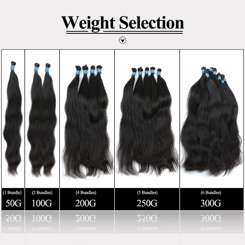 BHF Vietnamese Remy Human Braiding Hair Bulk No Weft – Straight Human Hair Extensions 100g