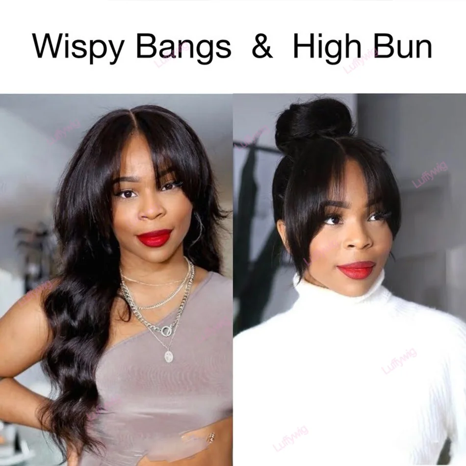 LUFFY Brazilian Remy Human Hair Wavy Lace Front Wig – 13×6 HD Lace, Pre-Plucked Hairline, 200% Density