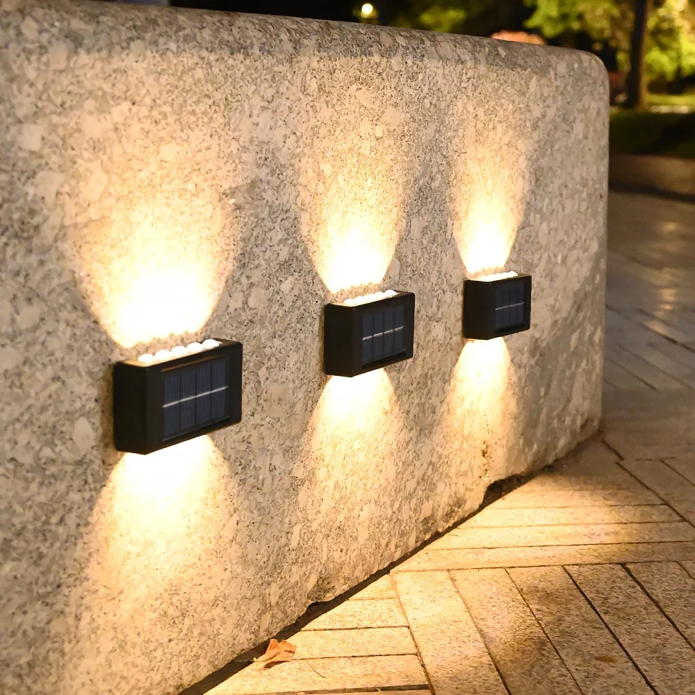 Solar Outdoor Wall Lamp – Waterproof Warm LED Up & Down Light for Garden, Balcony & Exterior Walls