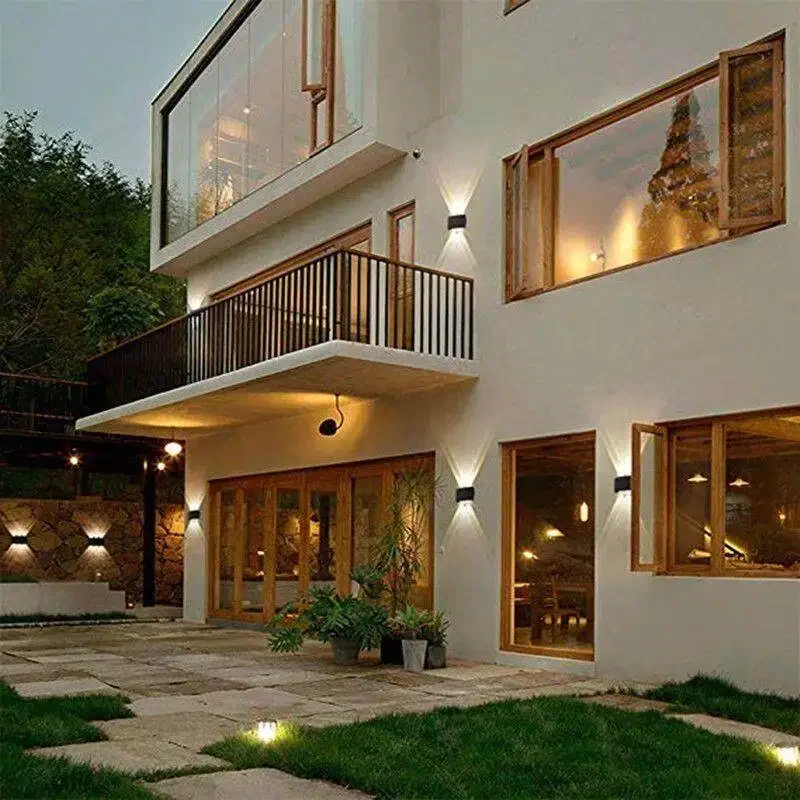 Solar Outdoor Wall Lamp – Waterproof Warm LED Up & Down Light for Garden, Balcony & Exterior Walls