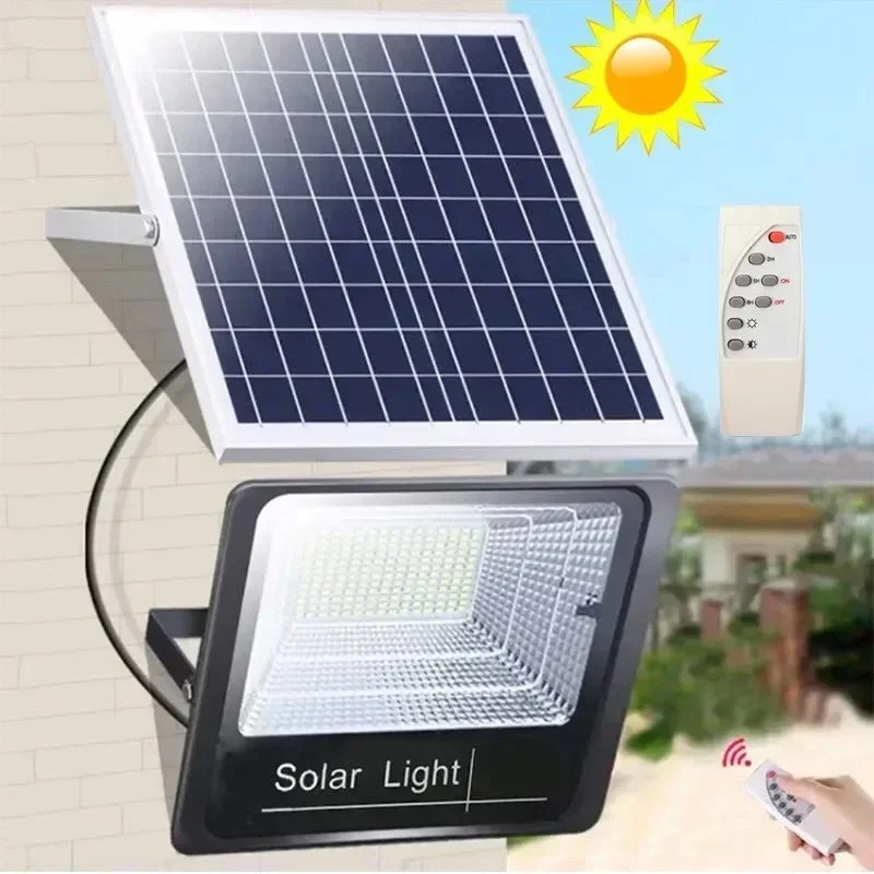 30W Solar LED Flood Light with Remote Control – IP67 Waterproof Outdoor Security Spotlight, Adjustable Angle